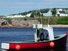 Bonus red boat, Neils Harbor, Cape Breton Island, Nova Scotia