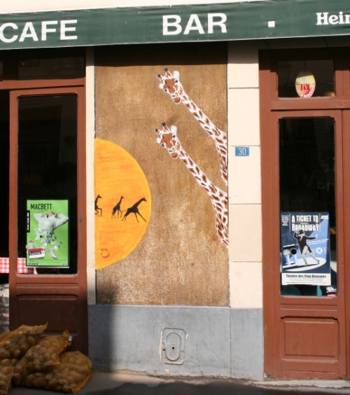 Giraffes in Butte aux Cailles